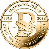 (03) Монета Бельгия 2018 год 2,5 евро "Ломбард Гора Милосердия"  Латунь  UNC